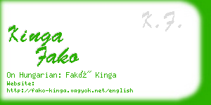 kinga fako business card